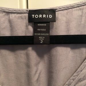 Torrid size 2 grey peasant top